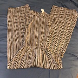 Caution To the Wind Striped Jumpsuit size Med